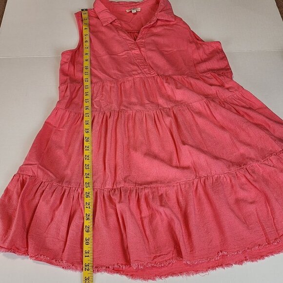 Umgee mini dress size L linen blend sleeveless collared - Picture 9 of 10